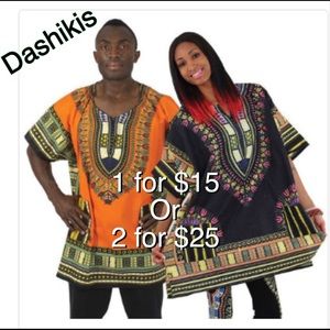 Unisex Dashikis many colors